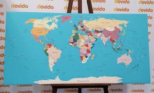 Slika zemljovid svijeta s nazivima