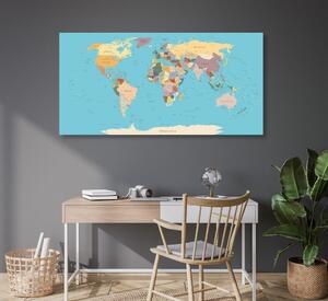 Slika na plutu zemljovid svijeta s nazivima