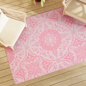 VidaXL Vanjski tepih ružičasti 140x200 cm PP