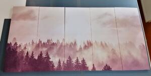 5-dijelna slika maglovita šuma