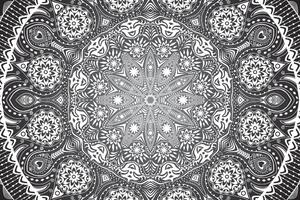 Slika ukrasna Mandala s čipkom u crno-bijelom dizajnu