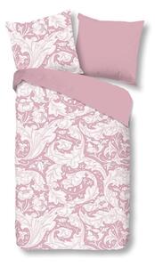 Ružičasta posteljina od pamučnog satena Descanso Birza, 140 x 200 cm