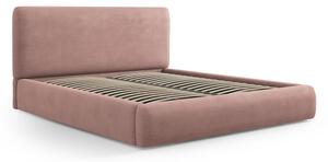 Ružičasti tapecirani bračni krevet s prostorom za pohranu s podnicom 160x200 cm Colonel – Cosmopolitan Design
