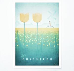 Poster Travelposter Amsterdam, 30 x 40 cm