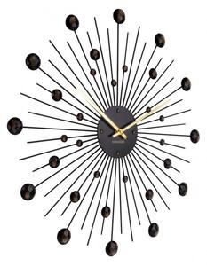 Zidni sat od kristala crne boje Karlsson Sunburst