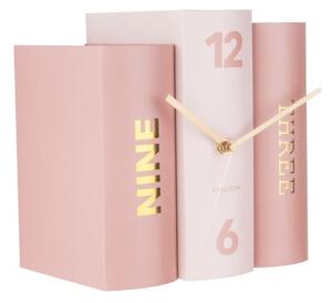 Ružičasti zidni sat u obliku knjiga Karlsson