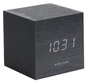 Crni budilnik Karlsson Mini Cube, 8 x 8 cm