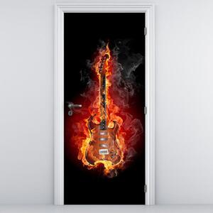Foto tapeta za vrata - vatrena gitara (95x205cm)