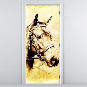 Foto tapeta za vrata - konjska glava (95x205cm)