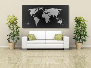 Slika zemljovid svijeta u nijansama sive