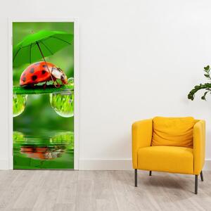 Foto tapeta za vrata - Bubamara s kišobranom (95x205cm)