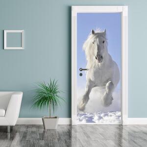 Foto tapeta za vrata - Bijeli konj (95x205cm)