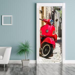 Foto tapeta za vrata - Crveni skuter (95x205cm)