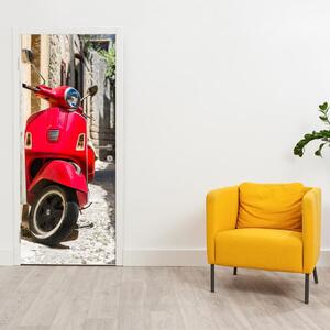 Foto tapeta za vrata - Crveni skuter (95x205cm)