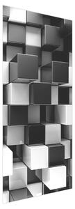Foto tapeta za vrata - Crno-bijele kocke (95x205cm)