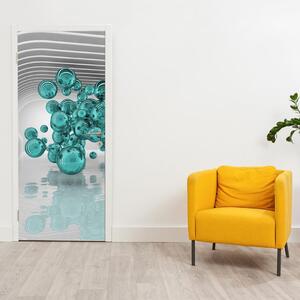 Foto tapeta za vrata - apstraktne zelene kugle (95x205cm)
