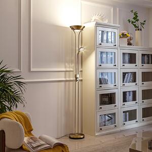Lindby LED podna lampa Josefin, bronca, svjetlo za čitanje, prigušivanje, prigušiva, Bronca / stari mesing, Dnevni boravak/blagovaonica, Metal, Svjetlo za čitanje
