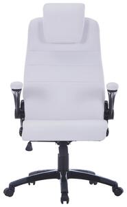 VidaXL Podesiva uredska okretna stolica od umjetne kože bijela