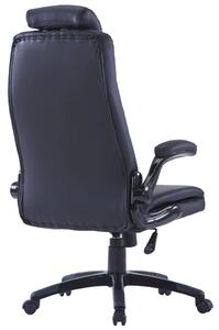 VidaXL Podesiva uredska okretna stolica od umjetne kože crna