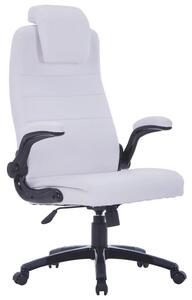 VidaXL Podesiva uredska okretna stolica od umjetne kože bijela