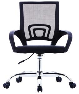 VidaXL Uredska stolica od tkanine s mrežastim naslonom crna