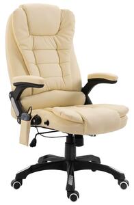 VidaXL Masažna uredska stolica od umjetne kože krem