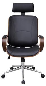 VidaXL Okretna uredska stolica od savijenog drva i umjetne kože