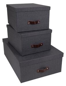Set od 3 crne kutije za pohranu Bigso Box of Sweden Inge