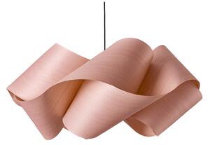 LZF LAMPS viseća lampa Swirl, svijetlo ružičasta/nikal, Ø 54 cm, drvo, prigušiva, Ružičasta ruža, Dnevni boravak/blagovaonica, Drvo