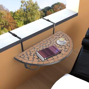 VidaXL Viseći stolić za balkon od terakote s mozaikom