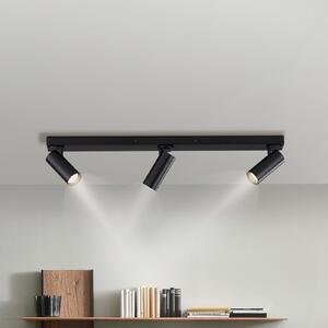 Schöner Wohnen RIK stropna svjetiljka, crna, s tri kraka, 89 cm, metal, GU10 LED, Crno, Dnevni boravak/blagovaonica, Aluminij, Strop s više plamena