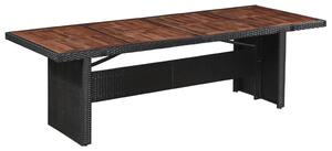 VidaXL Vrtni stol od poliratana i masivnog bagremovog drva 240x90x74 cm