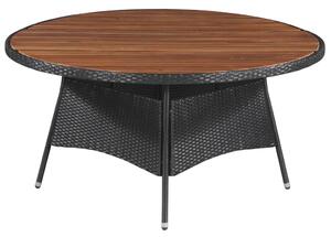 VidaXL Vrtni stol od poliratana i masivnog bagremovog drva 150 x 74 cm
