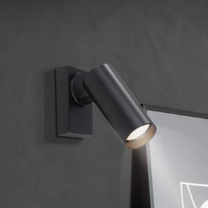 Schöner Wohnen RIK zidna svjetiljka, crna, s jednom žaruljom, 20 cm, metal, GU10 LED, Crno, Dnevni boravak/blagovaonica, Aluminij