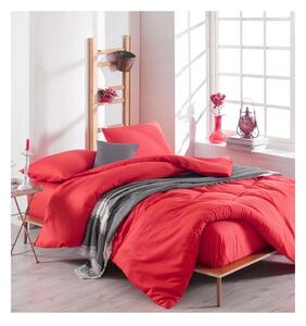 Crvena posteljina i plahta za bračni krevet Basso Rojo, 200 x 220 cm