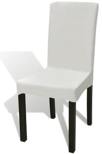 VidaXL Ravne rastezljive navlake za stolice 6 kom krem