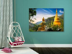Slika pogled na zlatnog Buddhu