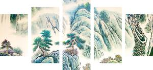 5-dijelna slika kineski pejzaž