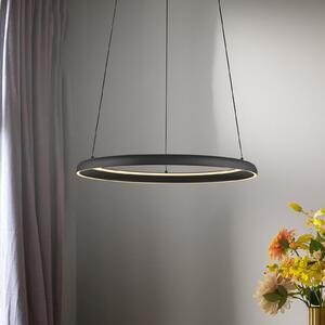 Schöner Wohnen LED viseća svjetiljka QUILLO, crna, Ø 60 cm, metal, s prigušivačem, prigušiva, Crno, Dnevni boravak/blagovaonica, Aluminij