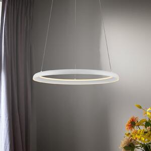 Schöner Wohnen LED viseća svjetiljka QUILLO, bijela, Ø 60 cm, metal, s prigušivačem, prigušiva, Bijela, Dnevni boravak/blagovaonica, Aluminij