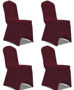 VidaXL Rastezljiva navlaka za stolice 4 kom Bordo boja