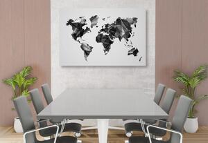 Slika zemljovid svijeta u dizajnu vektorske grafike u crno-bijelom dizajnu