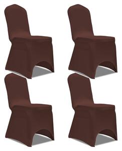 VidaXL Rastezljive navlake za stolice 4 kom Smeđa boja