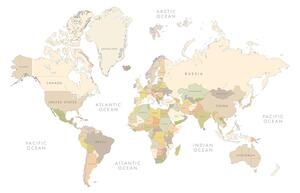 Slika zemljovid svijeta s vintage elementima