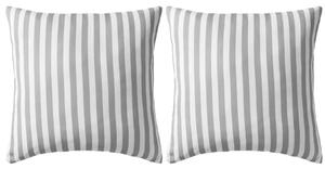 VidaXL Vrtni jastuci s prugastim uzorkom 2 kom 45 x 45 cm sivi