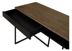 Radni stol s pločom od drva oraha s crnim nogama TemaHome City