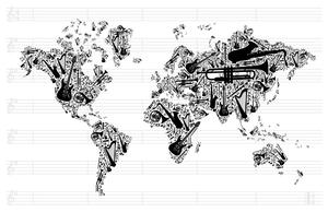 Slika glazbeni zemljovid svijeta u inverznom obliku
