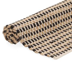VidaXL Ručno tkani tepih od jute i tkanine 120 x 180 cm prirodni i crni