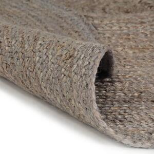 VidaXL Ručno rađeni tepih od jute okrugli 90 cm sivi