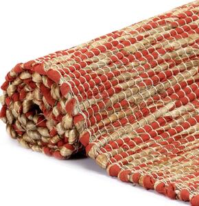 VidaXL Ručno rađeni tepih od jute crvene i prirodne boje 160 x 230 cm